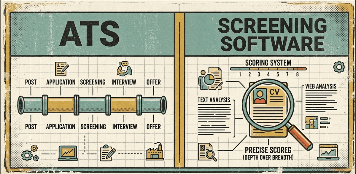 Applicant tracking system vs candidate screening software comparison