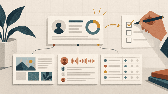 A hiring decision is reviewed by a person using the work sample, interview transcript and scoring rubric beneath the assessment score.